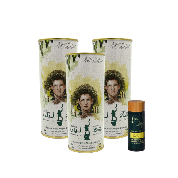 Harvest Special Bundle: Extra Virgin Olive Oil Cans & FREE Olive Oil Shower Gel