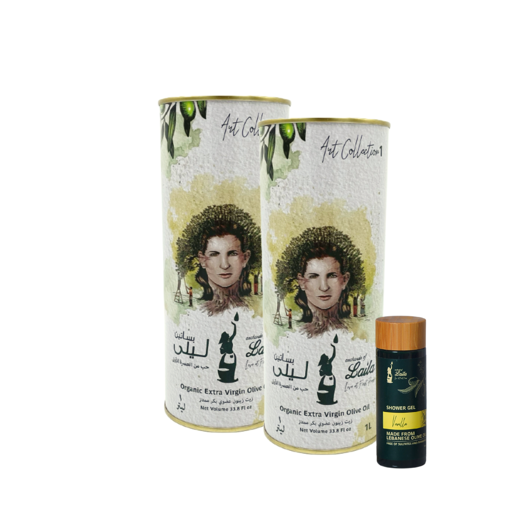 Harvest Special Bundle: Extra Virgin Olive Oil Cans & FREE Olive Oil Shower Gel